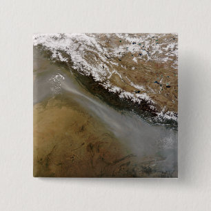 Haze langs het Himalaya-gebergte Vierkante Button 5,1 Cm