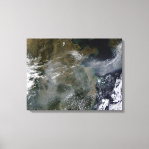 Haze over de Noord-Chinese vlakte Canvas Afdruk