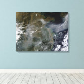 Haze over de Noord-Chinese vlakte Canvas Afdruk (Insitu (Houten vloer))