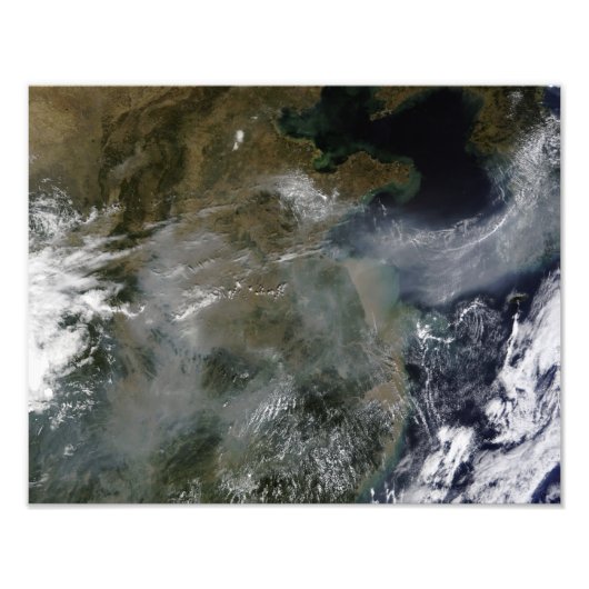 Haze over de Noord-Chinese vlakte Foto Afdruk (Voorkant)