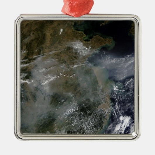 Haze over de Noord-Chinese vlakte Metalen Ornament (Voorkant)