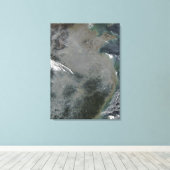 Haze over Oost-China Canvas Afdruk (Insitu (Houten vloer))