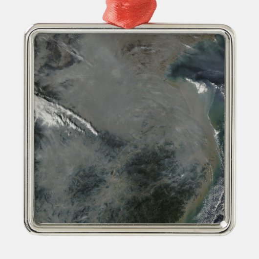 Haze over Oost-China Metalen Ornament (Voorkant)