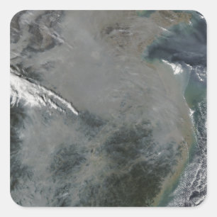 Haze over Oost-China Vierkante Sticker