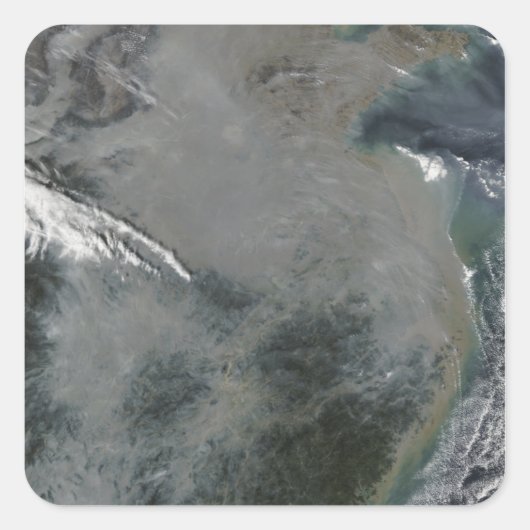 Haze over Oost-China Vierkante Sticker (Voorkant)