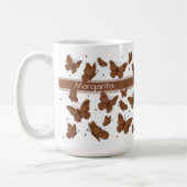 Hazel Brown Vlinders & Stip Aangepaste Naam Monogr Koffiemok (Links)