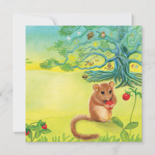 Hazel Dormouse Eet Wilde aardbei
