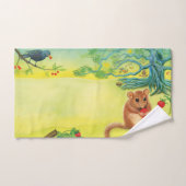 Hazel Dormouse Eet Wilde aardbei Bad Handdoek (Handdoek)