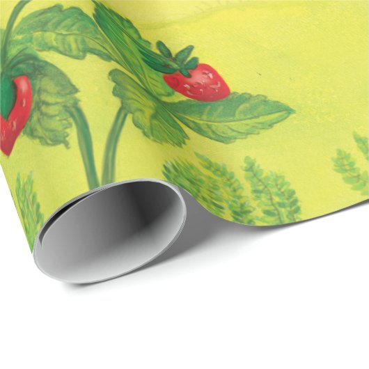 Hazel Dormouse Eet Wilde aardbei Cadeaupapier (Rol Hoek)