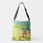 Hazel Dormouse Eet Wilde aardbei Crossbody Tas (Voorkant)
