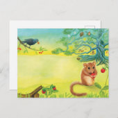 Hazel Dormouse Eet Wilde aardbei Feestdagenkaart (Voorkant / Achterkant)