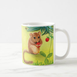 Hazel Dormouse Eet Wilde aardbei Koffiemok