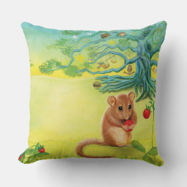 Hazel Dormouse Eet Wilde aardbei Kussen