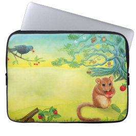 Hazel Dormouse Eet Wilde aardbei Laptop Sleeve