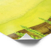 Hazel Dormouse Eet Wilde aardbei Perfect Poster (Hoek)