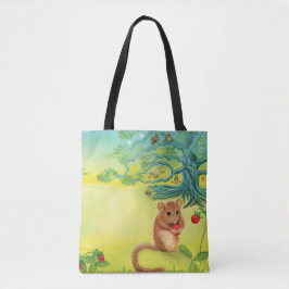 Hazel Dormouse Eet Wilde aardbei Tote Bag
