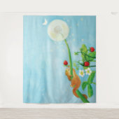 Hazel Dormouse, wilde aardbeien en dandelion Wandkleed (Voorkant)
