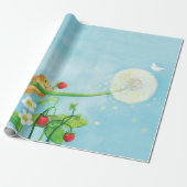 Hazel Dormouse, wilde aardbeien en dandelionpuff Cadeaupapier (Uitgerold)