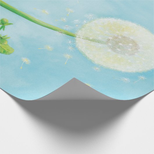 Hazel Dormouse, wilde aardbeien en dandelionpuff Cadeaupapier (Hoek)