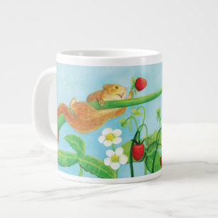 Hazel Dormouse, wilde aardbeien en dandelionpuff Grote Koffiekop