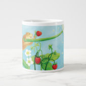 Hazel Dormouse, wilde aardbeien en dandelionpuff Grote Koffiekop (Voorkant)