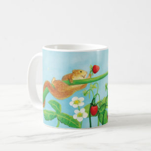 Hazel Dormouse, wilde aardbeien en dandelionpuff Koffiemok