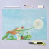 Hazel Dormouse, wilde aardbeien en dandelionpuff Tissuepapier (Craft)