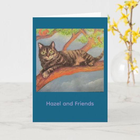 Hazel en vrienden kaart (Gele Bloem)