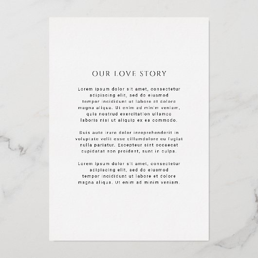 Hazel foto moderne bruiloft folie uitnodiging (Achterkant)