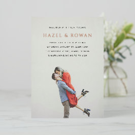 Hazel foto moderne bruiloft folie uitnodiging