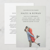Hazel foto moderne bruiloft kaart (Voorkant / Achterkant)
