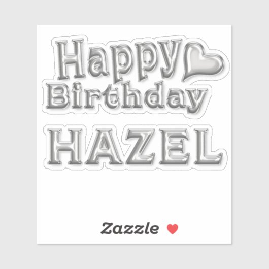 Hazel Happy Birthday silver Aufkleber Sticker (Vel)