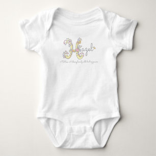Hazel meisjes H naam betekent monogram baby kledin Romper