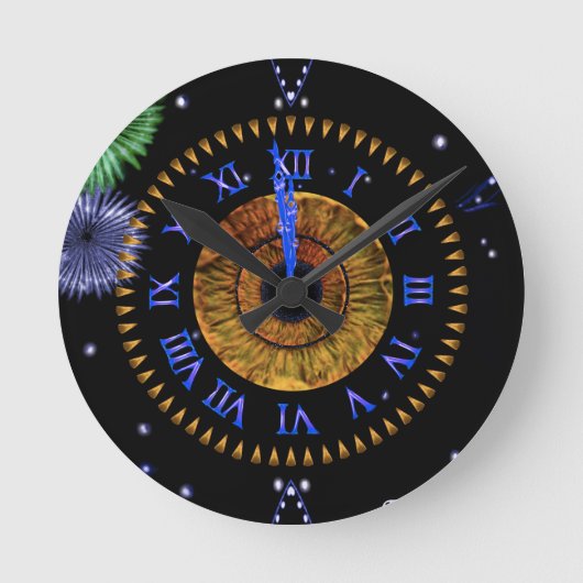Hazel Midnight Clock Ronde Klok (Voorkant)