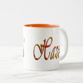 Hazel, naam, Logo, Oranje Combo Coffee Mok (Voorkant rechts)
