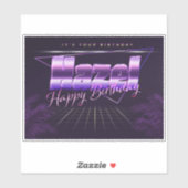 Hazel Name Vorname lila retro Sticker Geburtstag (Vel)