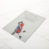 Hazel Photo Modern Wedding Save the Date Folie Uitnodiging (Gedraaid)