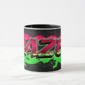 Hazel Vorname Name Graffiti red green Tasse Mok (Midden)