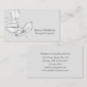 Hazelboom laat botanische potloodtekening grijs visitekaartje (Voorkant / Achterkant)