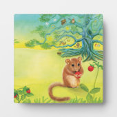 Hazelmuis eet Wilde Aardbei Fotoplaat (Voorkant)