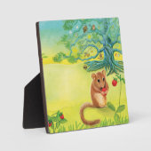 Hazelmuis eet Wilde Aardbei Fotoplaat (Voorkant)