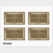 Hazelnoot Bruin Product Label Goud Lijst met Logo (Vel)