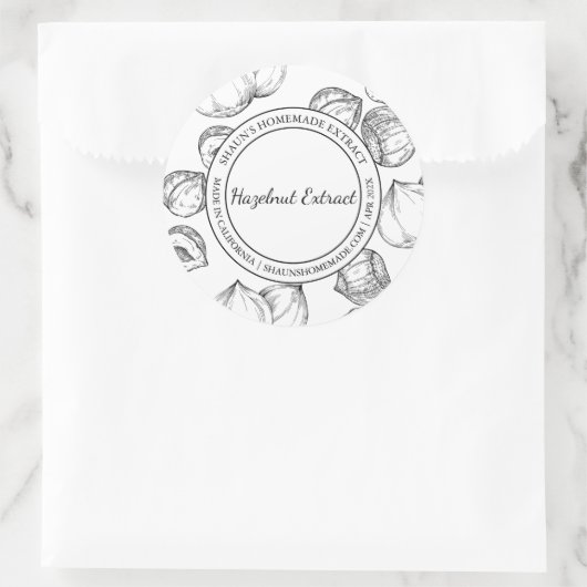 Hazelnoot Extract Schets Modern label (Tas)