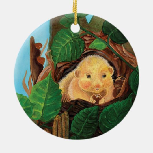 Hazelnoot Keramisch Ornament (Achterkant)