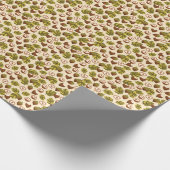 Hazelnootbladeren eikels naadloos patroon cadeaupapier (Hoek)