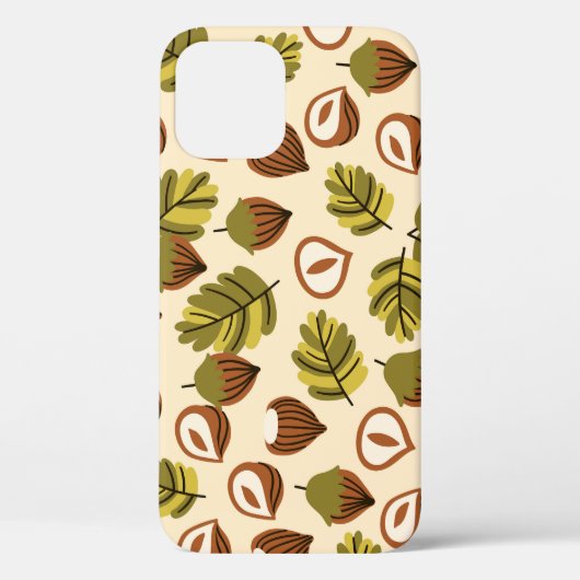 Hazelnootbladeren eikels naadloos patroon Case-Mate iPhone case (Achterkant)