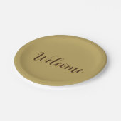 Hazelnootkleur Welkom Professionele Naam Sjabloon Papieren Bordje (Gekanteld)