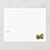 Hazelnoten Bruidsmeisjesfeest Receptkaart (Achterkant)