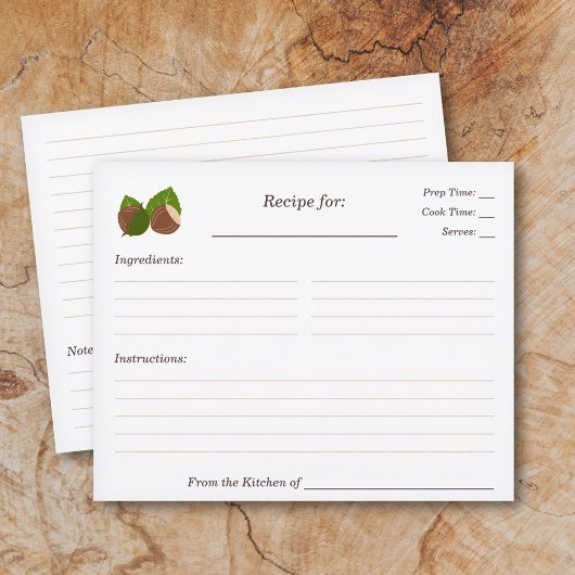 Hazelnoten Bruidsmeisjesfeest Receptkaart