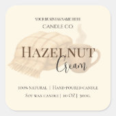 Hazelnut Cream | Cozy Neutral Soy Candle Label (Voorkant)